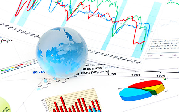 Globe and charts