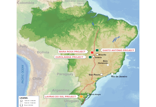 Amarillo's projects in Brazil