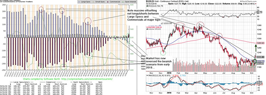 COT and Gold charts