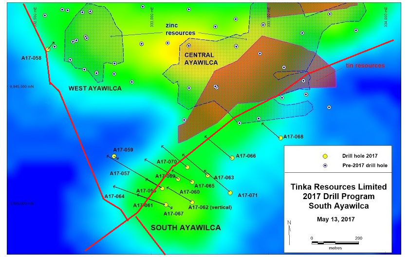 Ayawilca magnetic anomalies modelled at 4000 m RL 