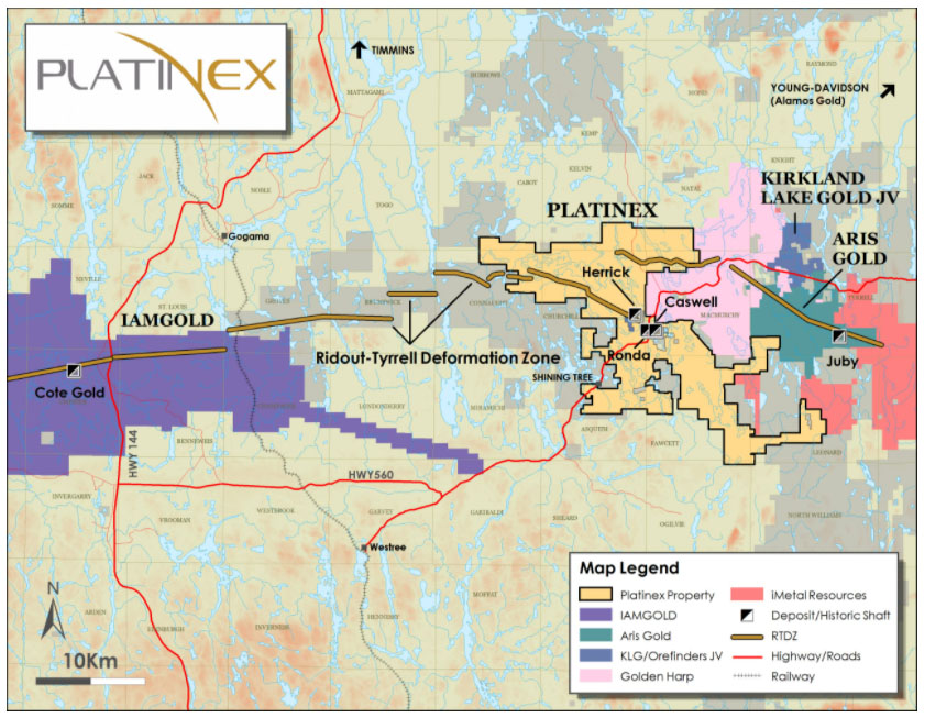 Platinex map