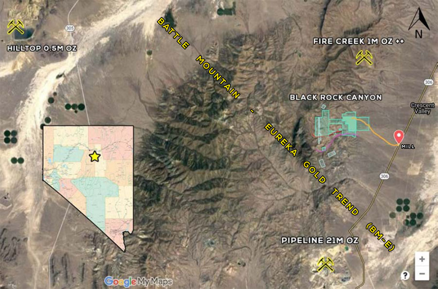 Cyon Black Rock Canyon map