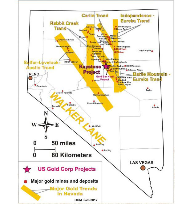 U.S. Gold's Keystone Project Map