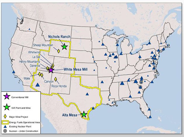 Energy Fuels Location Map