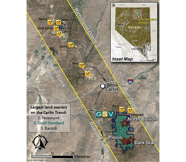 Gold Standard in Carlin Trend Map