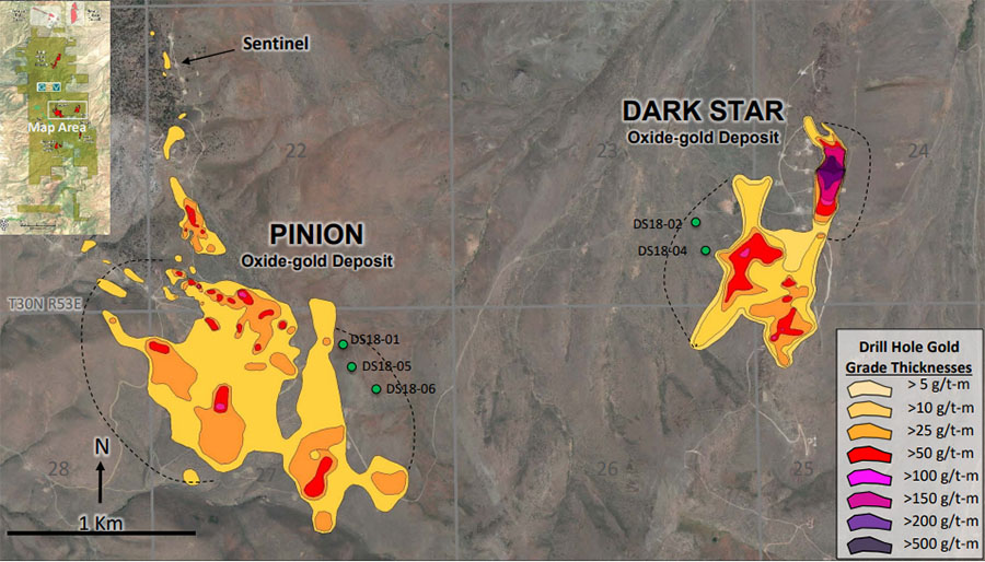 Gold Standard Ventures Dark Star and Pinon Project Map