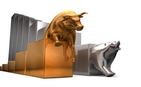 Gold bull and bear