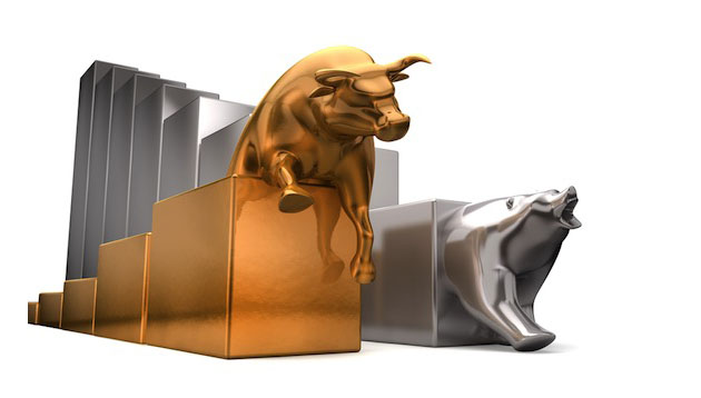 Gold bull and bear