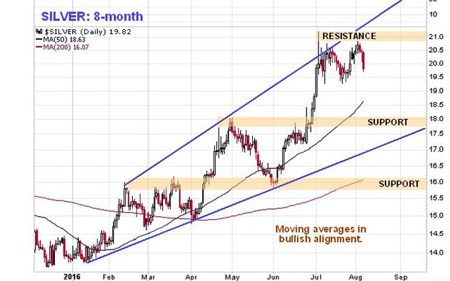 Silver 8-month chart