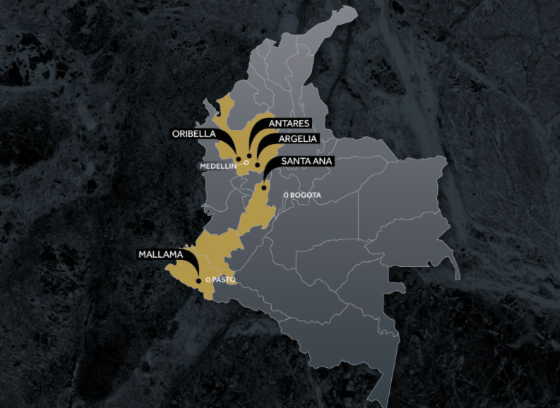 Outcrop Colombia Map