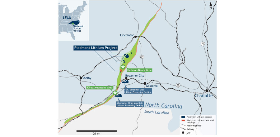 Piedmont Lithium Map