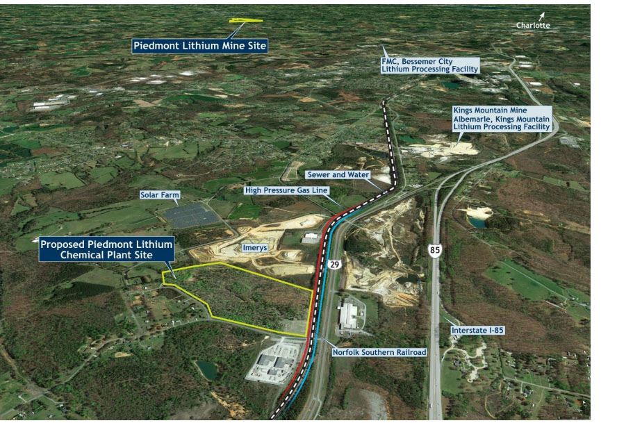 Vertically Integrated Piedmont Lithium Project Sites