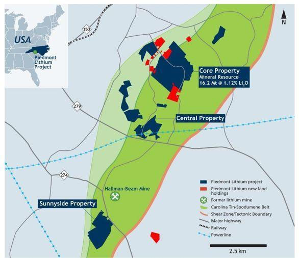 Piedmont Lithium Map