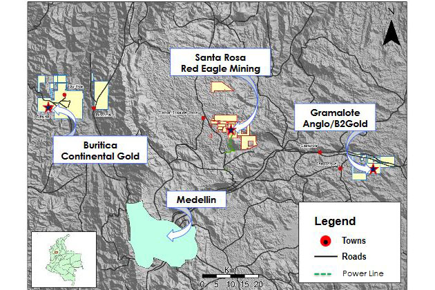 Red Eagle Location Map, Colombia