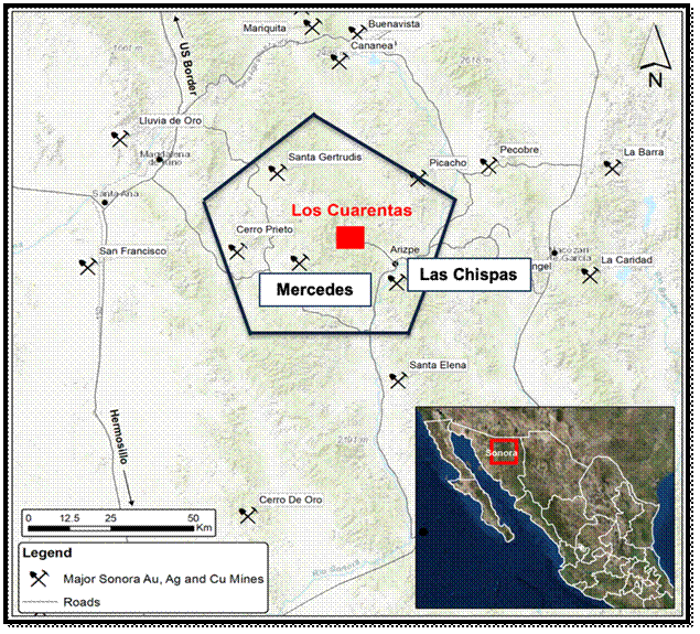 Los Cuarentas Overview map