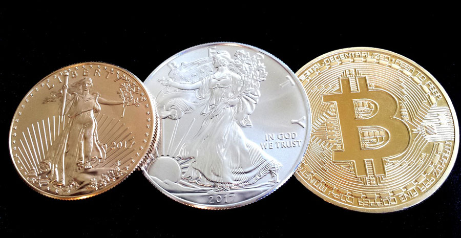 Bitcoin, silver, gold