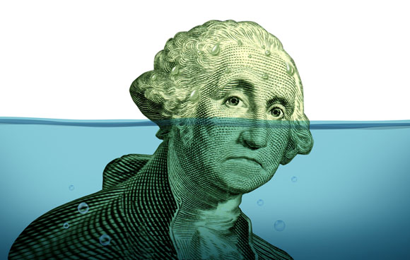Dollar under water