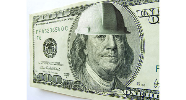 Dollar with hardhat