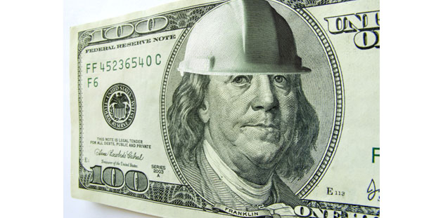 Dollar with hardhat