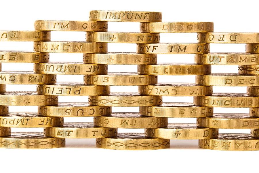 gold coins with Latin writing