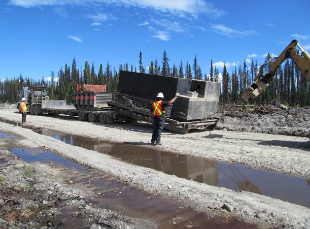 Mobilizing the drill at the Captain project