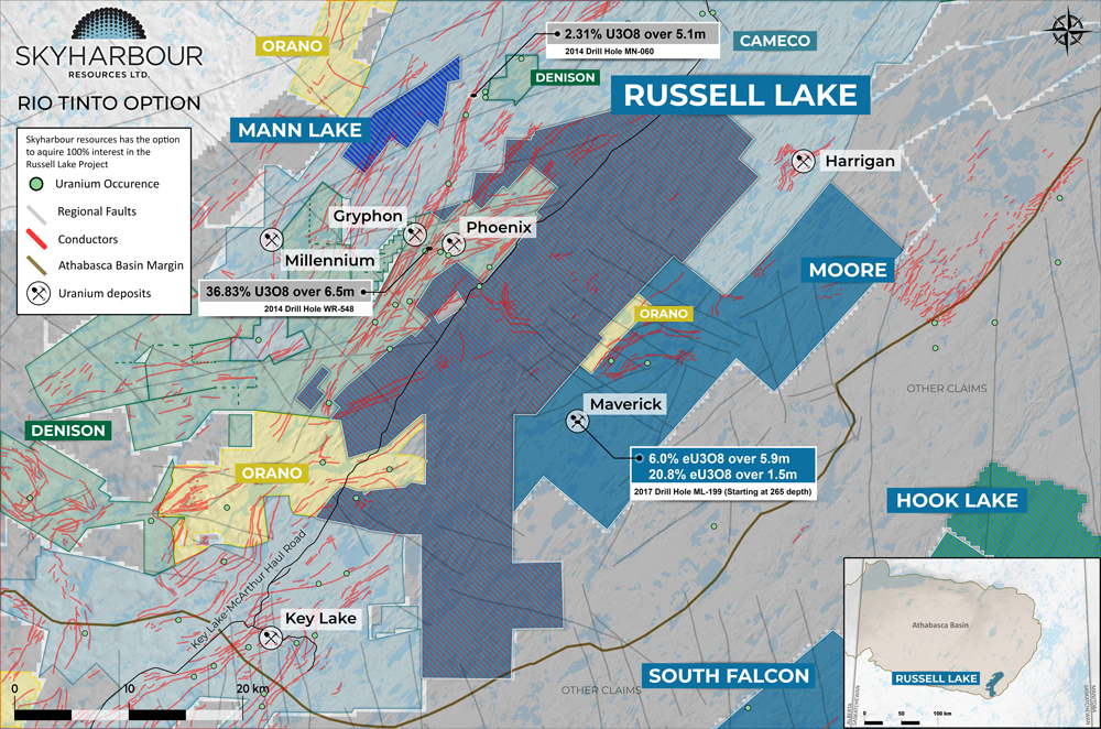 Russell Lake Uranium Project map