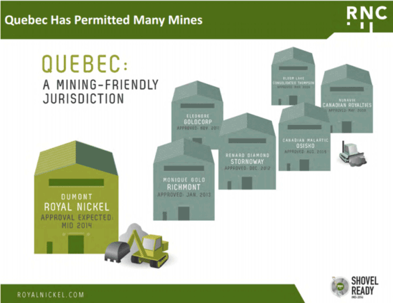 mining friendly Quebec