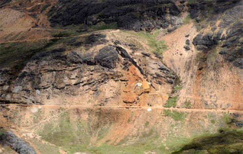 Peruvian mountain road, cliffs