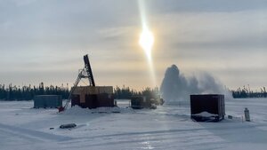 Ice drilling at Regnault target, Frotet project, Quebec