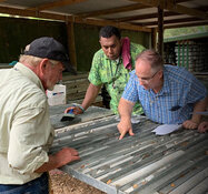 Quinton Hennigh examines Tuvatu drill core