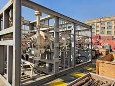 Oil equipment against a building Oil equipment against a building