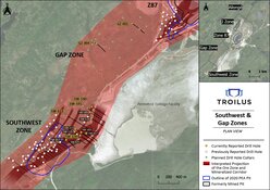 Troilus project drilling map