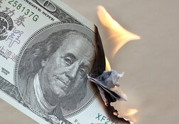 Burning dollar