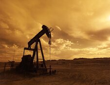 An oil rig in the desert